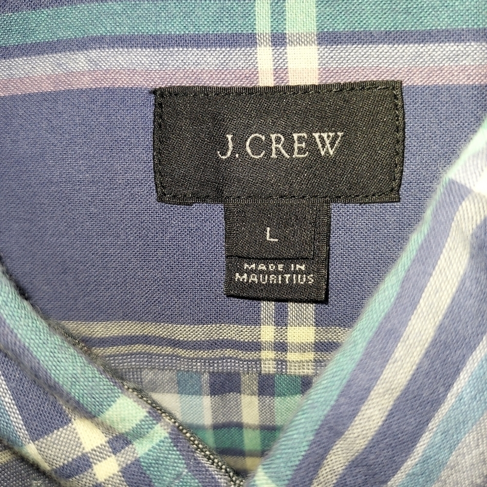 J. Crew Green and Blue Casual Button Down Shirt - Picture 9 of 9